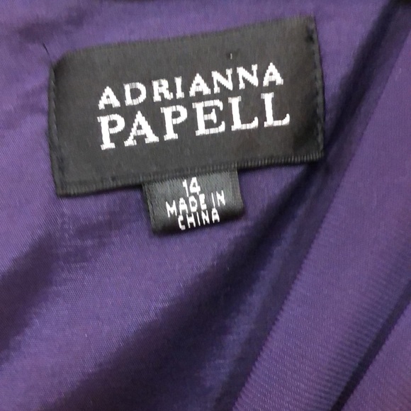Adrianna Pappell Purple Tiered Flutter Cocktail Dress size 14 - Picture 6 of 12